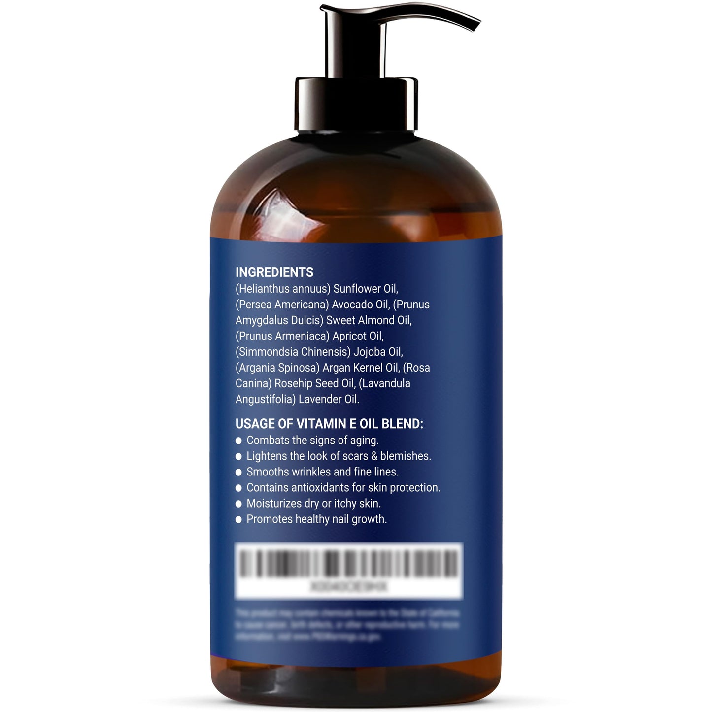 Organic Vitamin E Oil Blend 8 fl oz - Made from Pure, Natural Oils for Skin, Scars & Face - Aceite de Vitamina E - Nexon Botanics