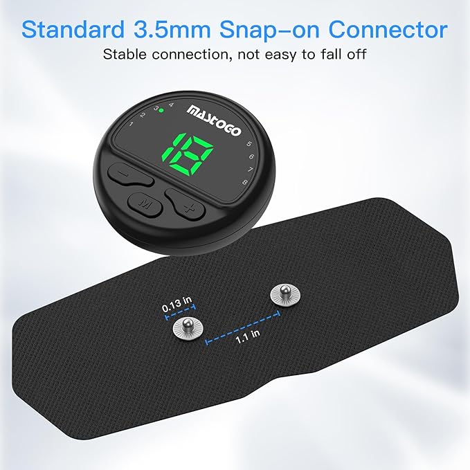 4.96 in x 2.55 in Tens Unit Electrode Pads - Standard 3.5mm Snap-in Connector Tens Unit Replacement Pads - Tens Unit Pads 4 Pack (Please Confirm The Electrode Pads Size Before Purchasing)