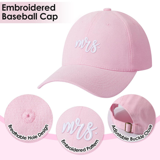 Eurzom 5 Pcs Mr and Mrs Gifts Embroidered Baseball Caps Mr and Mrs Crew Socks Bride and Broom Gift Box Set for Couples Newlywed Honeymoon Bridal Shower Engagement Wedding Favors