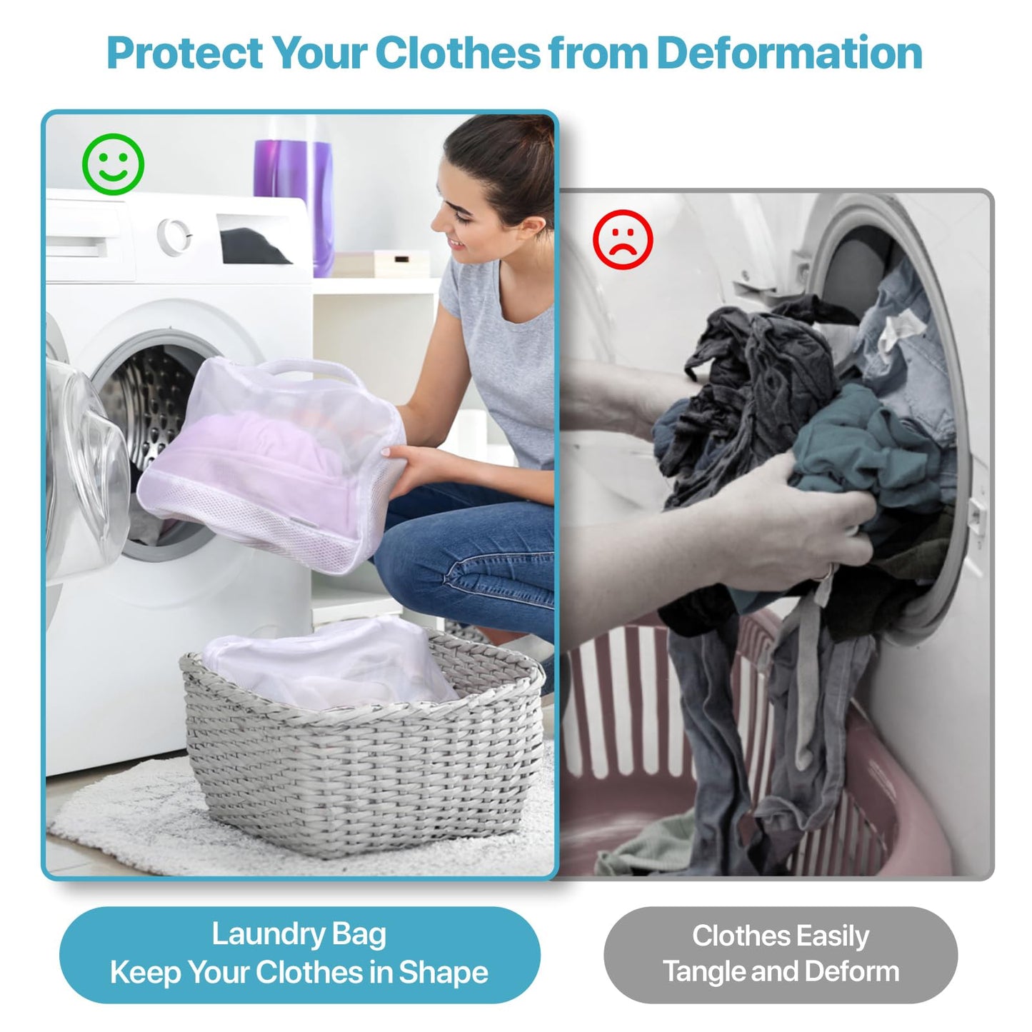 Cambond Machine Washable Mesh Packing Cubes Laundry Bag - 4 Set See Through Packing Cubes for Travel Women, Lightweight Dual-Use Mesh Laundry Wash Bags Luggage Organizer Bags Travel Cubes for Packing