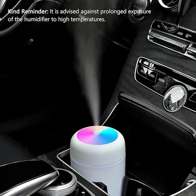 Portable Mini Humidifier, Colorful, Cool Mist, USB Powered. Perfect for Bedroom, Office & Car (300ml, Gray)