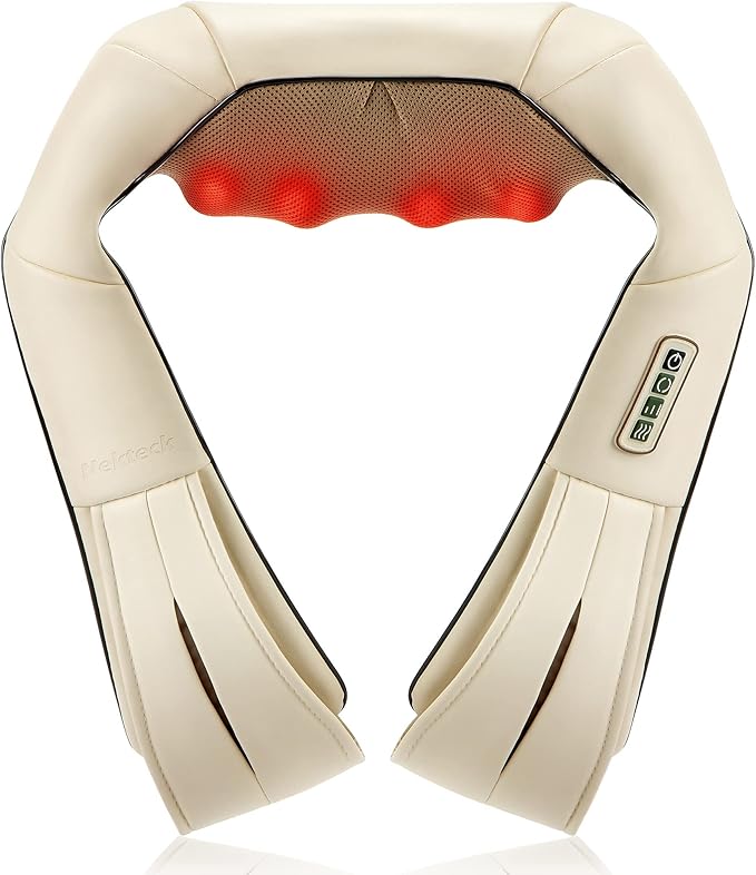 Nekteck Neck Massager for Pain Relief Deep Tissue, FSA Eligible Shiatsu Back Massager with Heating 3D Kneading Massage Pillow for Shoulder Leg Muscle, Office Home Car Use, HSA Eligible, Plug-in Use