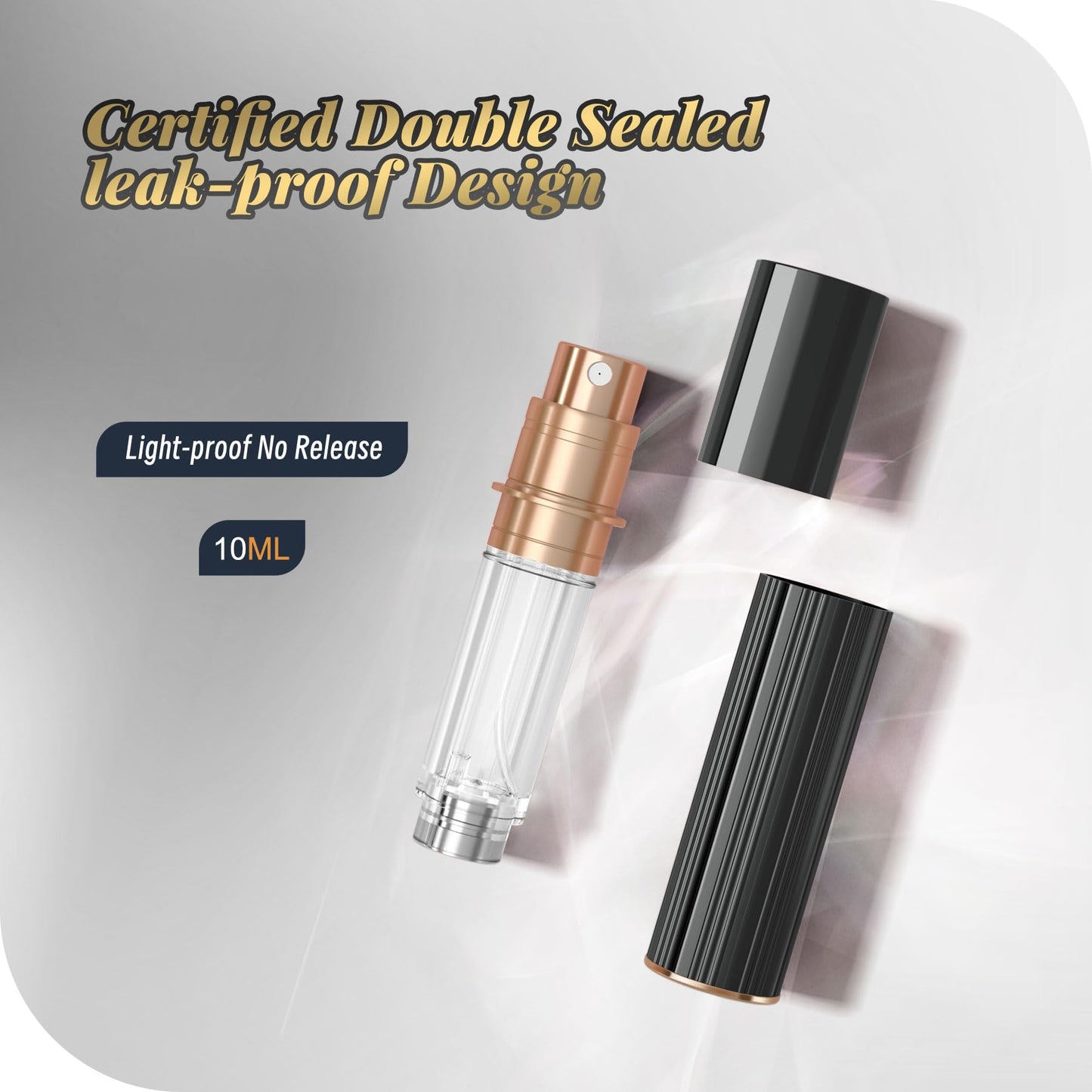 YIERSO 10ml Perfume Atomizer Travel Refillable,Bottom-Filling Fragrances Perfumes Bottle,Mini Cologne Dispenser, Portable Sprayer Pocket Size for Women Men Cruise Car Trip Gift 0.34oz (Black)