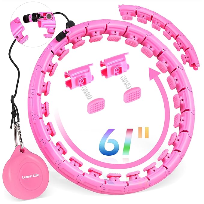 30/12 Knots, Upgraded Magnetic Lock Weighted Hula Hoop for Adults Weight Loss, Infinity Hoop Plus Size, Children Adults Home Outdoors, Fitness Exercise, Abdominal Toner