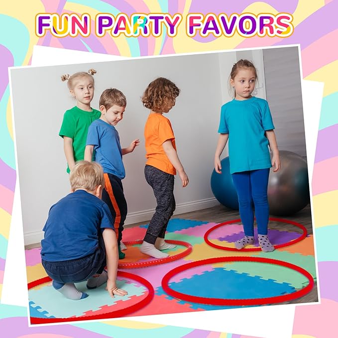 2 Pcs Toy Hoop Exercise Hoop Detachable Adjustable Plastic Toy Ring Playground Equipment for School Colored Circles Exercise Ring for Teens Dog Agility Equipment(Red,23 Inch)