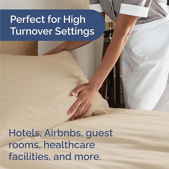 Bulk Case Pack of 12 Massage Sheet Sets - King Size - Wholesale for Hotels & Airbnbs - Exceptional Value - Wheat