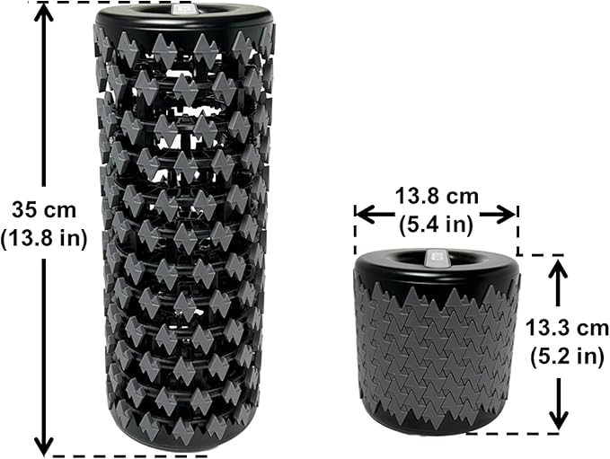 Collapsible Foam Roller for Exercise and Recovery (13 Inches), Easily Portable at 5.5 inches (Gray)