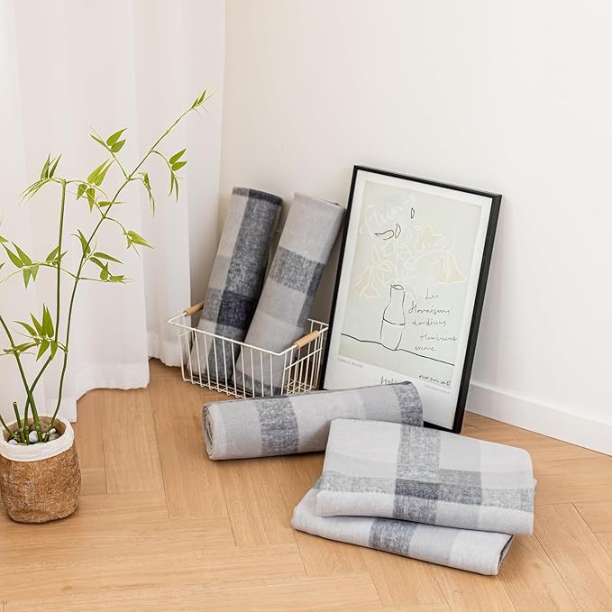 CAI TENG Fleece Blankets Bulk Blankets 6 Pack Lightweight Warm Soft Cozy Kids Blanket 50 x 60 in Pet-Friendly Fleece Fabric Small Blanket Solid for Home, Bed, Sofa, Office, Gifts, Outdoor Plaid Grey