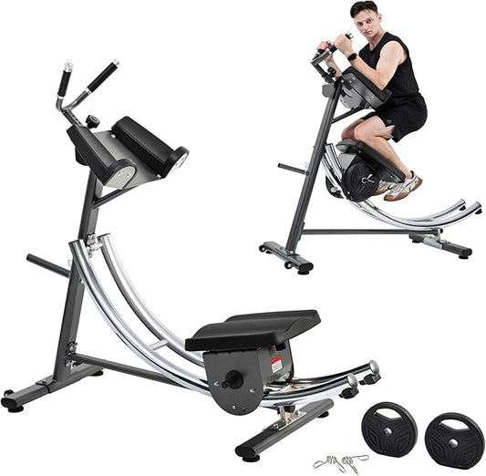 2025 Abdominal Exercise Machine for Commercial Use, Side Shaper Ab Machine Exercise Equipment, Foldable Abdominal Crunch Coaster for Home Use (Large,Black)