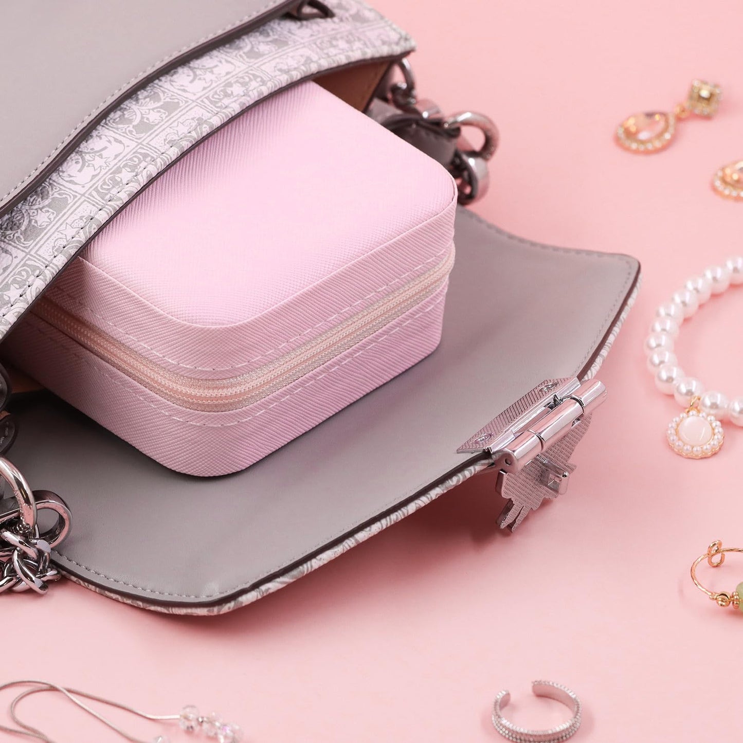 12 Pcs Travel Jewelry Box Exquisite Travel Jewelry Case Portable Jewellery Storage Holder Organizer Box Small Jewelry Organizer for Rings Earrings Necklaces Pendants Bracelets Watches