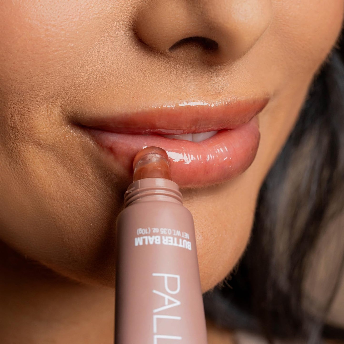 Palladio Butter Balm - Hydrating Lip Balm with Sheer Tint, Aloe, Peptides, Shea Butter, and Vegan Formulation for Instant Moisture, Shine, and Soothing Lip Care, Caramel Glazed