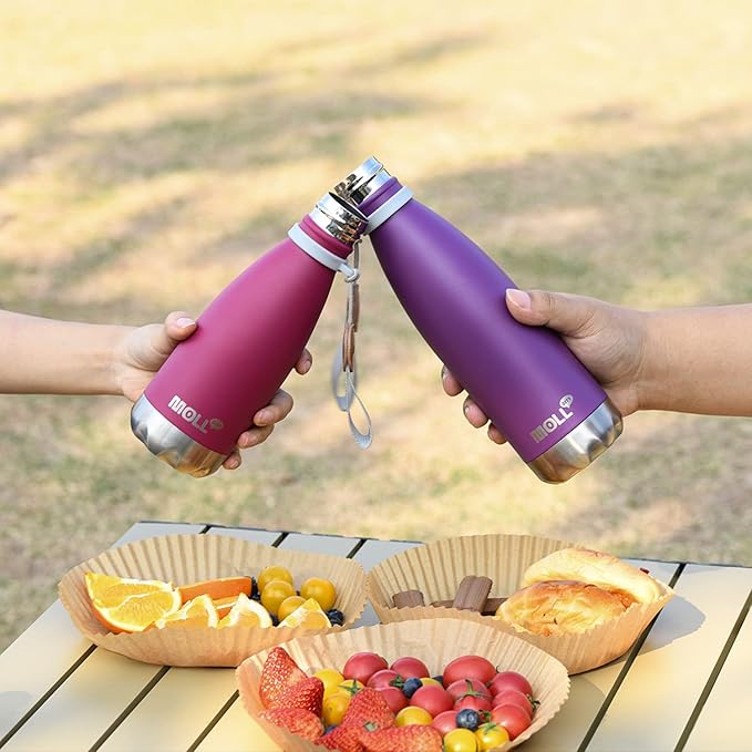 Kids Water Bottle-9 oz Small Water Bottle for School Stainless Steel Vacuum Insulated Leak Proof Cola Shape Mini Water Bottle for Boys Girls(Dark Purple)