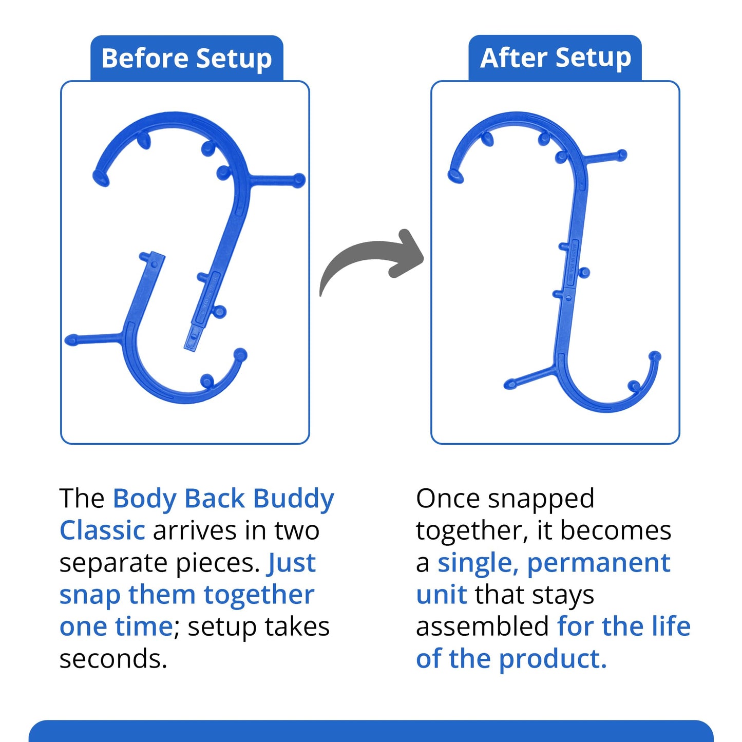 Body Back Buddy Classic USA Made Handheld Full Body Massage Cane Pressure & Trigger Point Massage Tool for Deep Tissue Pain Relief - Dual Massage Hooks for Back, Shoulder, Neck. Manual Back Massager