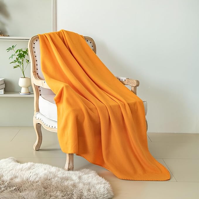CAI TENG Fleece Throw Blanket Bulk 6 Pack Kids Blankets Throws Soft Lightweight Cozy Polar Fleece50 x 60 Solid Pet-Friendly Bed Sofa Couch Fleece Fabric Travel Wedding Gift Outdoor Orange