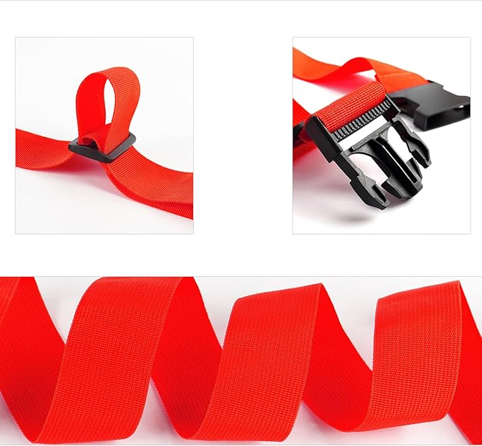 4Pcs Luggage Straps for Suitcase Travel Accessories TSA Approved, 80In Long Belts to Keep Your Suitcase Secure, Adjustable Bag Straps with Quick-Release Buckle for Travel Bag Closure, Red