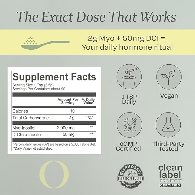 BOND Myo-Inositol & D-Chiro Inositol Powder – 40:1 Ratio – Hormone Balance for Women, Cycle & Ovulation Support – 90 Servings, Vegan, Sugar-Free