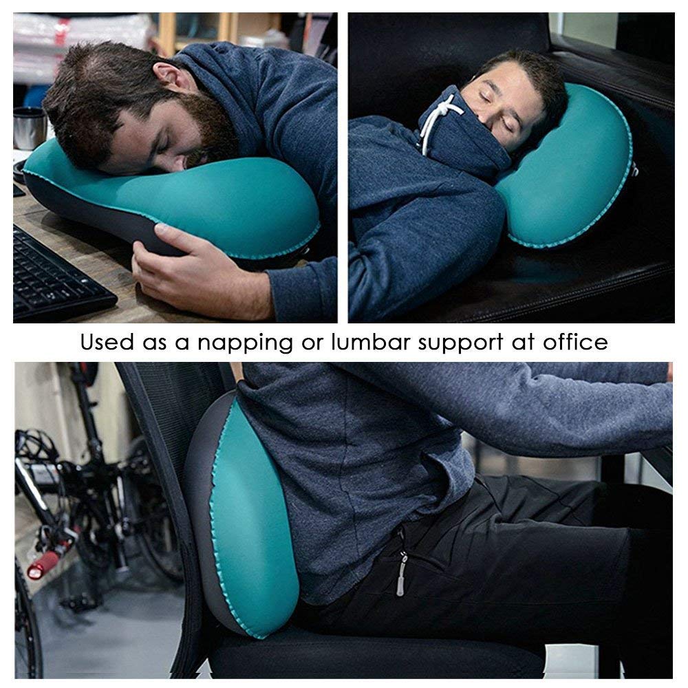 SUNYAO Ultralight Inflatable Camping Pillows - Compressible, Compact, Inflatable, Comfortable, Ergonomic Pillow for Neck & Lumbar Support While Camping, Backpacking，Hiking