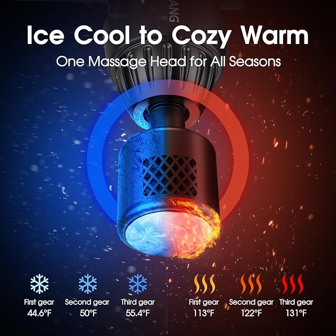 AERLANG Massage Gun with Heat and Cold,Deep Tissue Massage Gun, Back and Neck Massager for Pain Relief,Muscle Percussion Massager,Handheld Messager with 7Heads&Silent Birthday Gifts for him