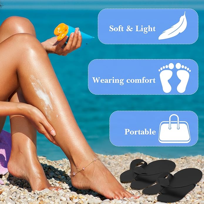 JaGely 90 Pairs Disposable Pedicure Slippers Bulk, Pedicure Flip Flops Disposable Anti Slip EVA Foam Spa Slippers Sandals for Guests Women Girls Kids Foot Bath Nail Salon Party Supplies