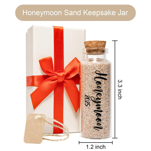 Honeymoon Sand Keepsake Jar, Wedding Gifts for Couples Unique 2023 Romantic Honeymoon Gifts for Newlywed Couple, Bride & Groom, Honeymoon Essentials, Bridal Shower Gifts, Wedding Registry Items