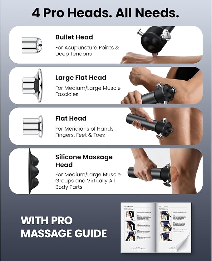 BOB AND BRAD VibeFlow Vibration Therapy Massager, FSA Eligible/HSA Eligible, 116Hz Muscle Massage Gun Deep Tissue for Pain Relief, Portable Handheld Massage Gun for Full Body Trigger Point, Ideal Gift