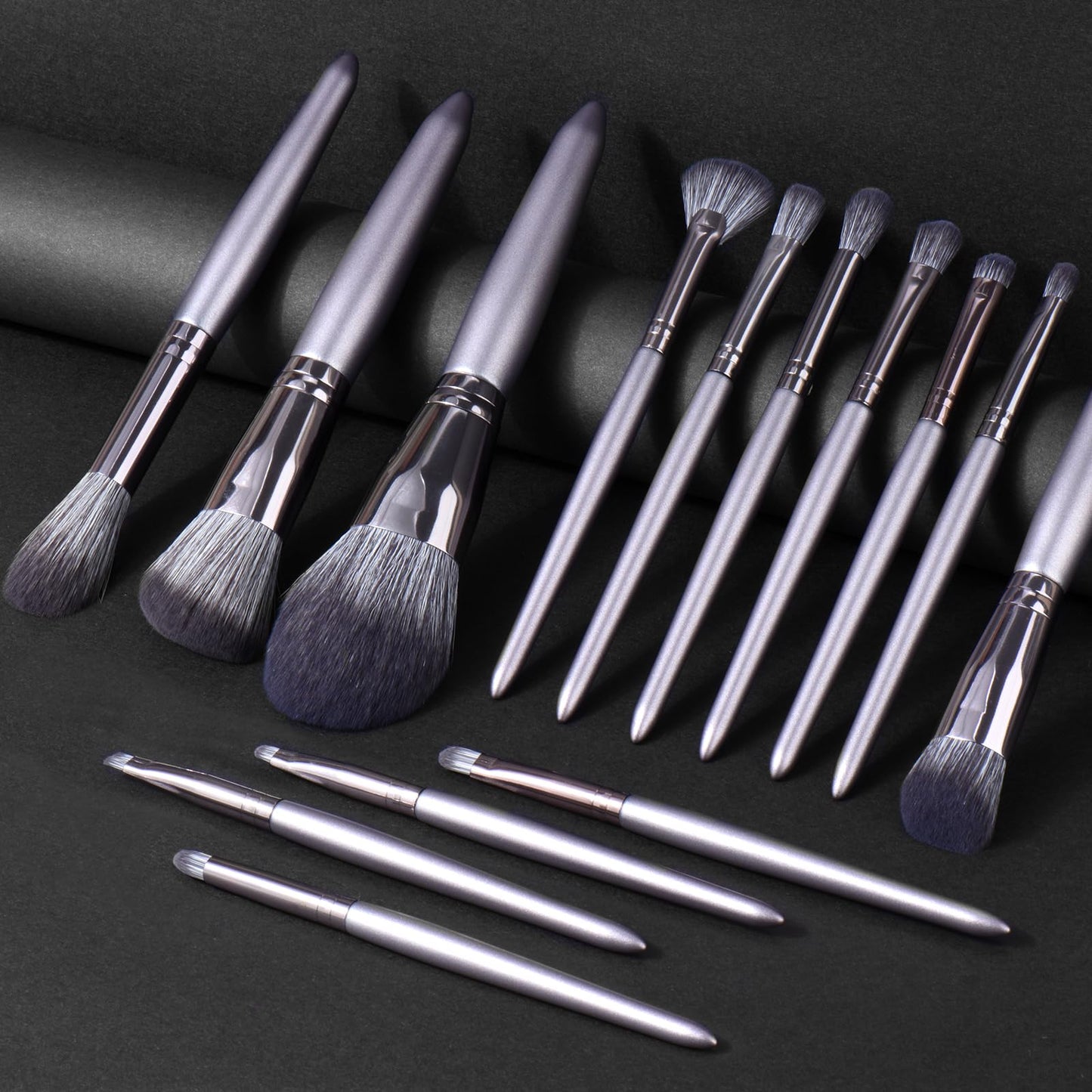 SHELWIN Professional Makeup Brush Set 14Pcs Makeup Brushes Kit Foundation Eyeshadow Powder Blending Eyebrow Eyelash Kabuki Brushes Cosmetic Brushes Travel Kits With Leather Bag Gift