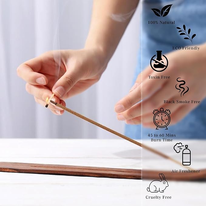 Bakoor Incense Sticks, Organic Hand Dipped Incense, Natural Herbs & Aromatic Ingredients, Contain 40 Sticks, Burn Time 45 to 60 Minutes, Spiritual Gifts, Soothing Whiffs Incense by Karma Pledge