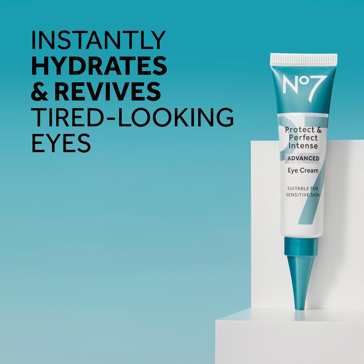 No7 Protect & Perfect Eye Cream - Intense Advanced Under Eye Cream for Dark Circles - Enriched with Hydrating Hyaluronic Acid and Nourishing Shea Butter to Revive Tired-Looking Eyes (0.5 Fl Oz)