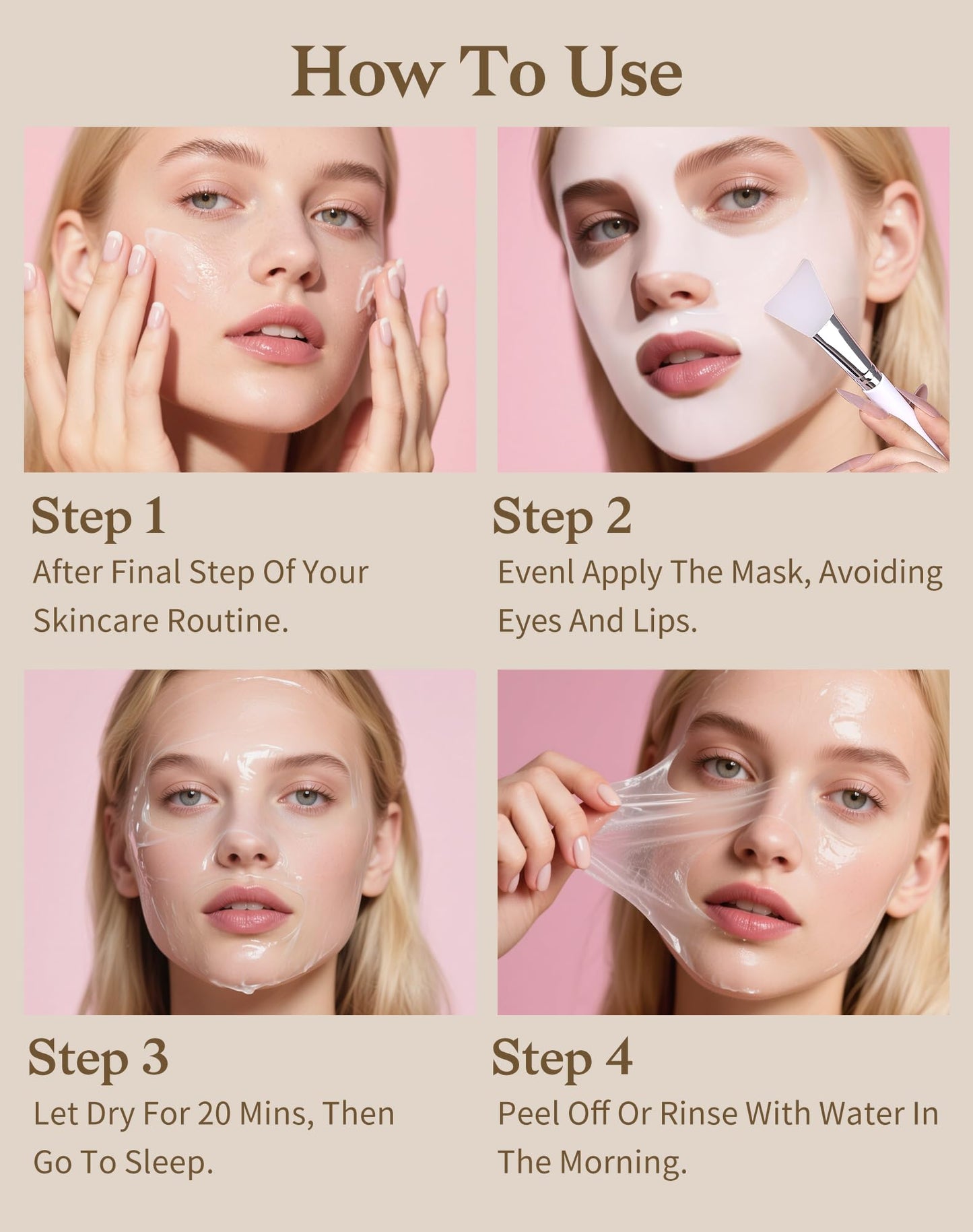 dewyhour Collagen Night Wrapping Mask, Rice Mask for Face, Peel Off Face Mask for Elasticity, Hydrating & Glow, Korean Skin Care, 2.53 FL.OZ