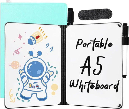 AGM Portable White Board Dry Erase, Double Sided Folding Whiteboards with Pen, Small Dry Erase Board for Study, Meeting, Doodling, Planning, Mint Green