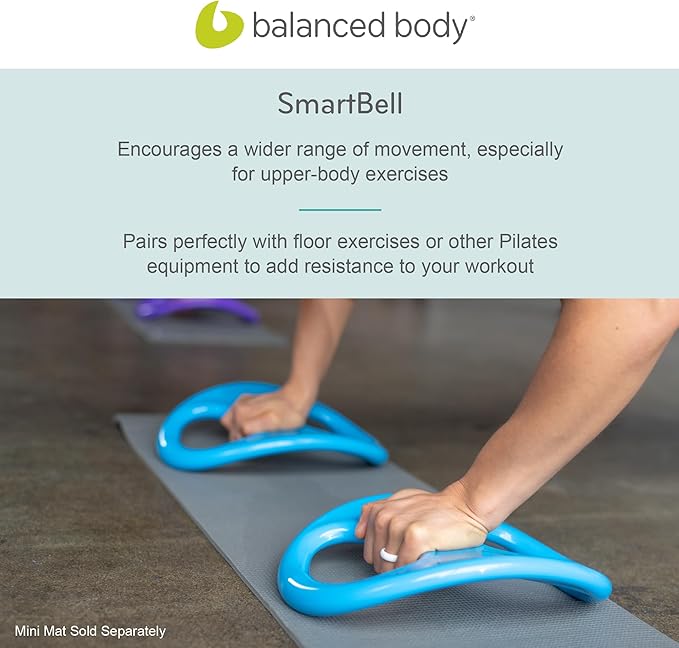 Balanced Body SmartBell Ergonomic Two-Handed Pilates Exercise Weight, Pilates Dumbbell, Exercise Equipment for Home Gym or Pilates Studio Use