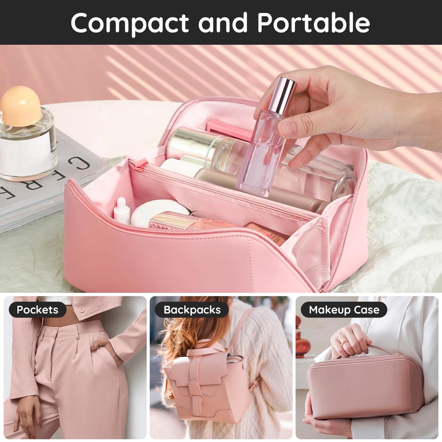 Segbeauty Perfume Travel Refillable, 20ml Portable Mini Perfume Atomizer, 2 Pack Empty Cologne Dispenser Perfume Bottles Scent Pump Case Toiletries Container Sprayer Travel Essential Accessory Set