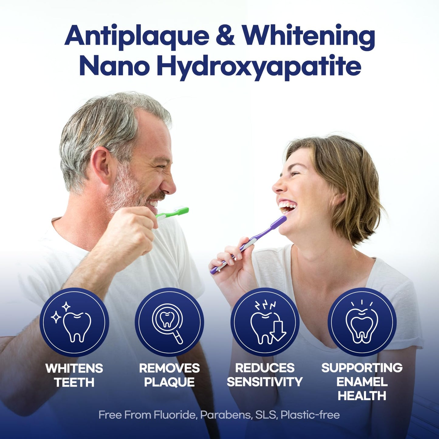 DR.BRIAN ROETTGER Toothpaste Tablets - Nano Hydroxyapatite Natural Whitening, Fluoride & Plastic Free, Eco-Friendly Travel Toothpaste Reduce Sensitivity, Remineralize (Mint, 62 Count)