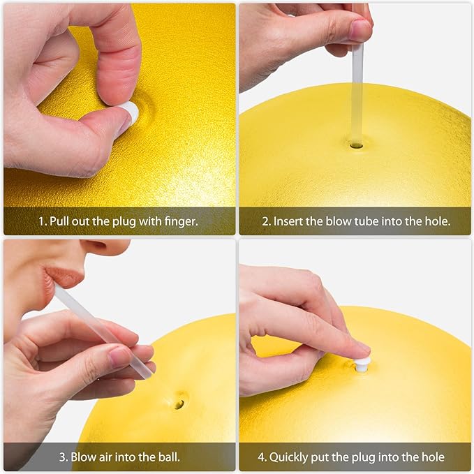 Cikyner Soft Pilates Ball, Small Exercise Ball 9 Inch Mini Gym Ball with Inflatable Straw, Suitable for Pilates, Yoga, Full Body Training, Physical Therapy and Balance improving at Home, Gym & Office