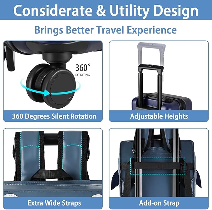 iPlay, iLearn Shark Kids Luggage, Boys Carry on Suitcase, 18" Hardside Travel Luggage Set W/Backpack, Toddlers Rolling Luggage W/ 4 Spinner Wheels, Children Holiday Birthday Gifts