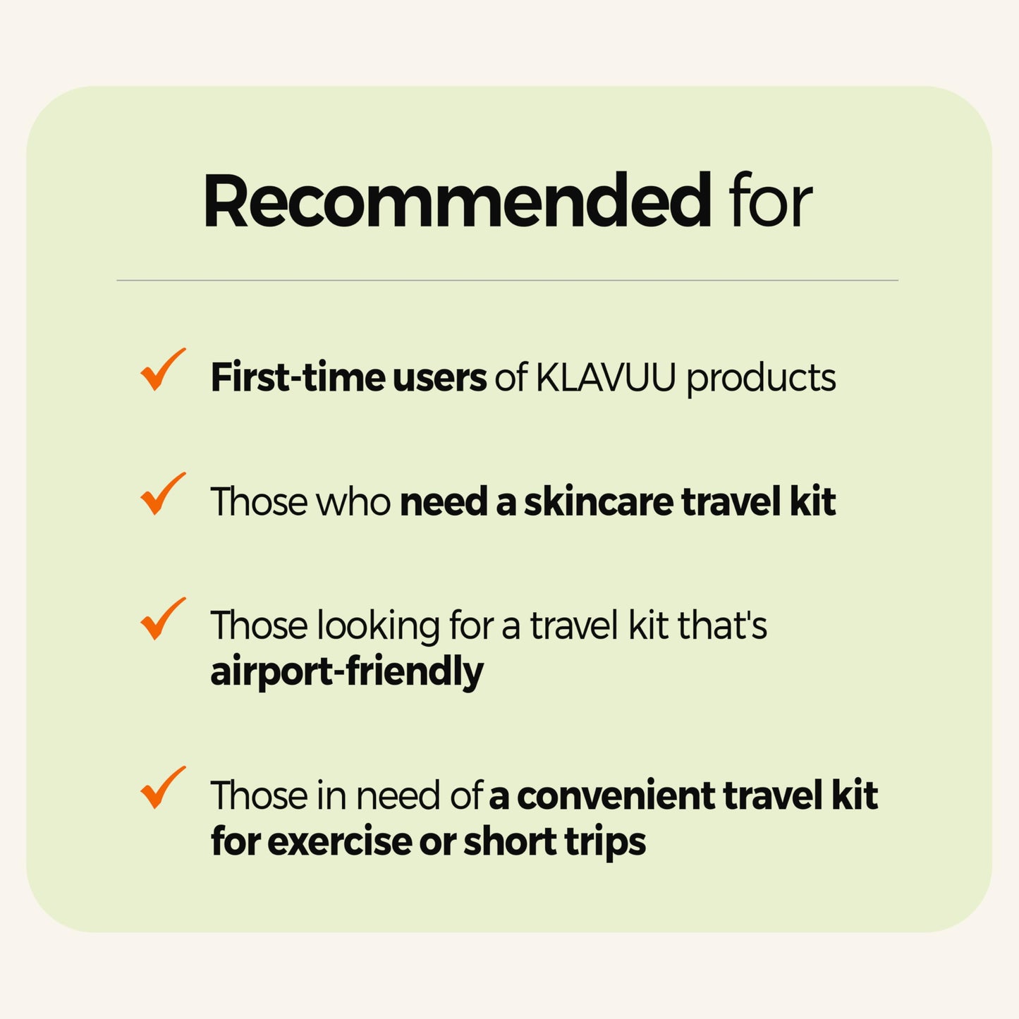 KLAVUU TRAVEL KIT – 4-Step Korean Skincare Set with Collagen Ampoule, Cream, Cleansing Pads & Foam | Travel Size Gift Set | Vegan | Mini K-Beauty Trial Kit
