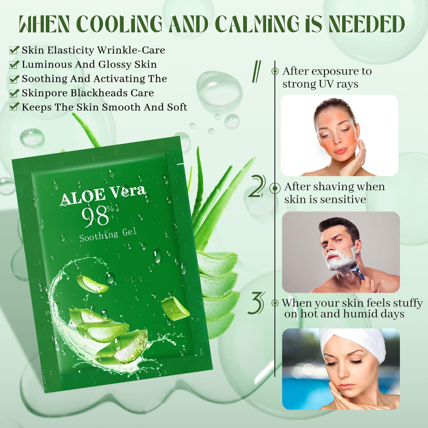 Siifert 30 Pcs Aloe Vera Gel Bulk Travel Size Soothing Gel 98% Organic Aloe Vera Moisturizer for Skin and Hair Face Moisturizer for Sunburns Relief, Razor Burns, DIY Skincare