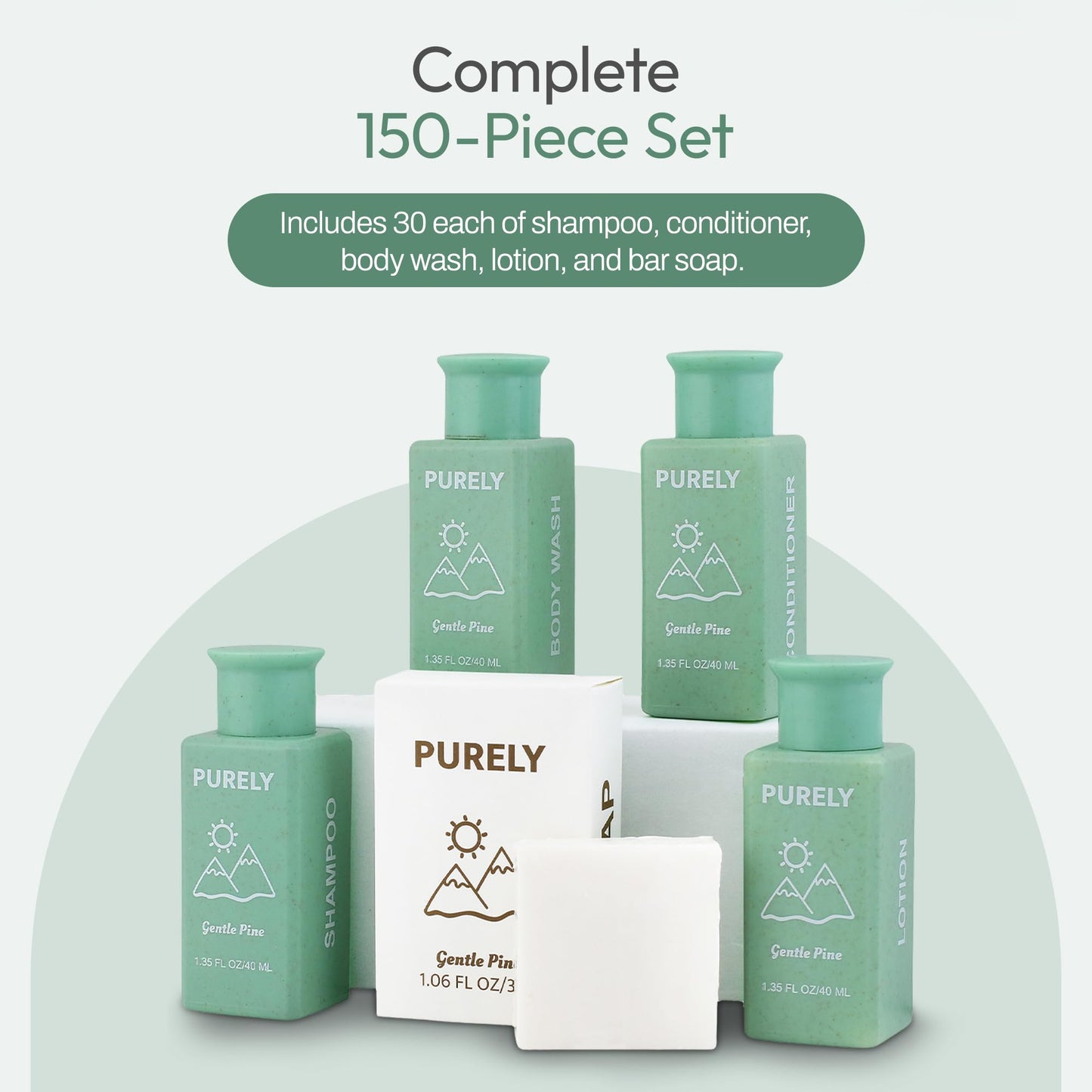 150 piece set | Hotel Soaps and Toiletries Bulk set | Airbnb Essentials for Hosts | Mini Travel Size Shampoo and Conditioner Sets | Bulk Travel Size Toiletries | Homeless Supplies Bulk Amenities