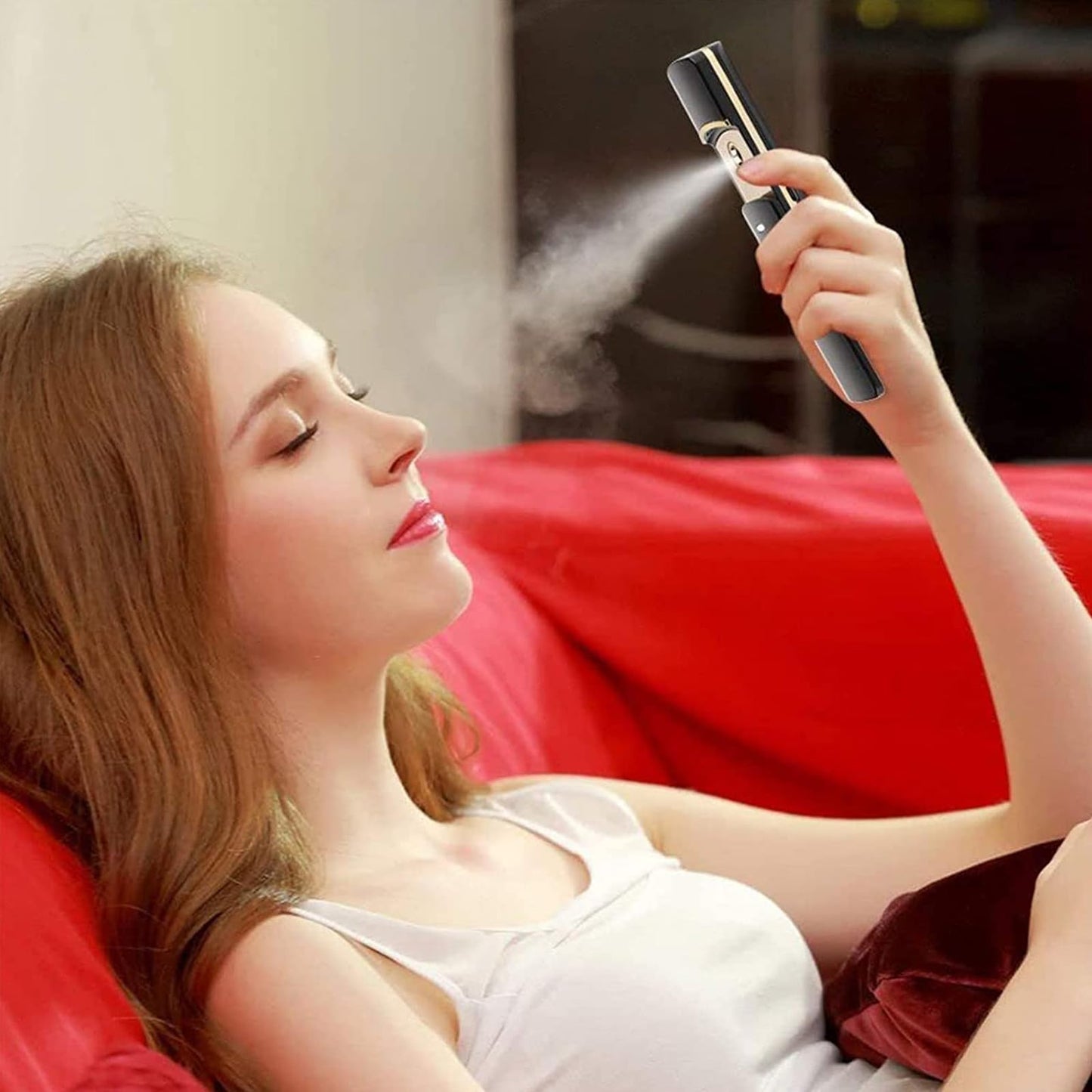 Kingsmile Nano Face Mister, Premium Nano Facial Mister for Refreshing Feeling, Lonic Nano Sprayer for Hydrating Skin, Portable Mini Face Mister,Professional Lash Mister for Eyelash Extensions (Black)