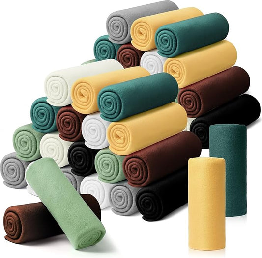 Kinlop 40 Packs Fleece Blanket Bulk 60 x 50 Inch Soft Lightweight Fleece Cozy Blanket Warm Throw Plush Pet Throw for Bed Couch Sofa Home Office Wedding Gifts Travel Camping (Delicate Color)