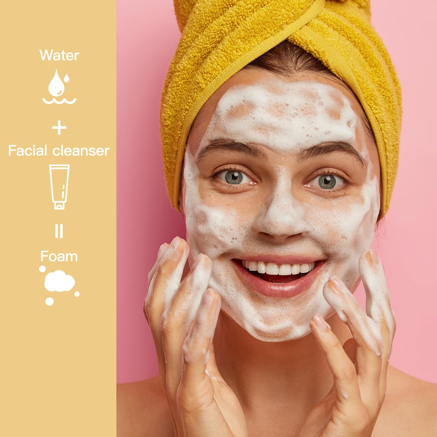 Tekson Soap Foam Bottle (60ml, 2 fl oz), Empty Travel Foaming Lash Shampoo for Cleanser, Dispenser (Green, Pink, Purple)