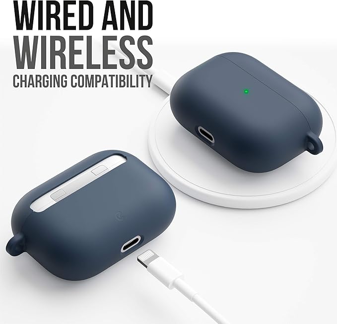 KeyBudz AirPods Pro Case with Keychain Hybrid Shell Series Compatible with AirPod Pro Case Cover (Midnight Blue)