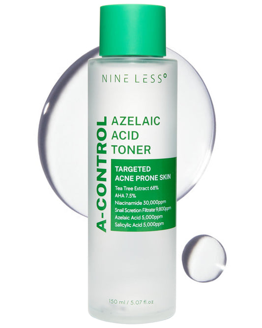 Azelaic Acid Toner – Korean Mild Exfoliating Skin Prep for Acne-Prone Skin – Salicylic Acid for Pores – Calming, Refreshing, Purifying, 5.07 fl.oz.