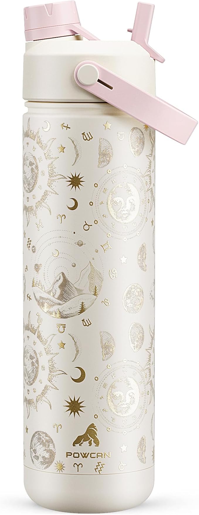 26 oz Insulated Water Bottle with 2-in-1 Straw and Spout Lid, Keep Cold 24H, Leak-Proof, Fits in Car Cup Holder, Stainless Steel Water Bottle for Sports, Travel, and School (Stellar Dream)