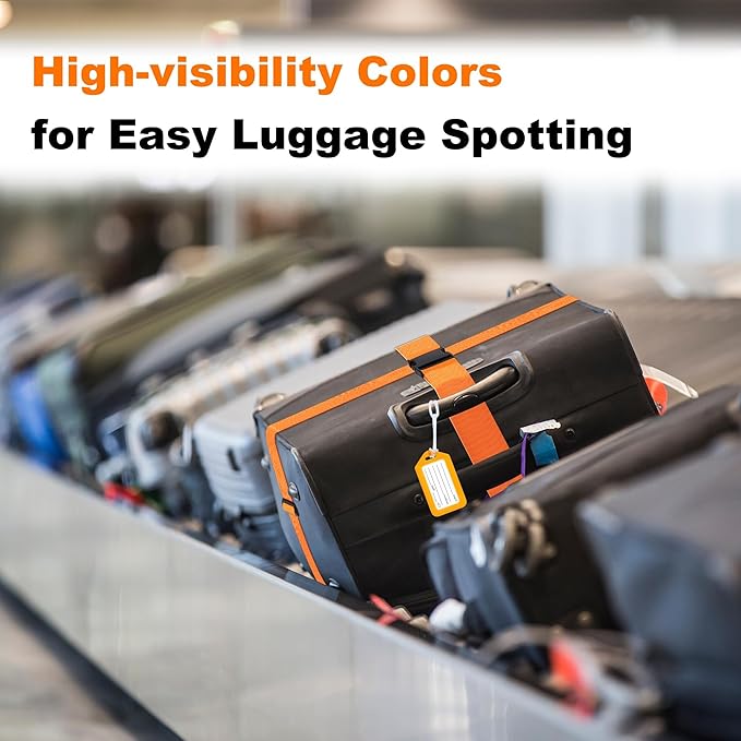 8 Pack Luggage Straps and Tags Set (4 Straps, 4 Tags), Luggage Straps for Suitcases TSA Approved Suitcase Belt Luggage Tags, Mixed