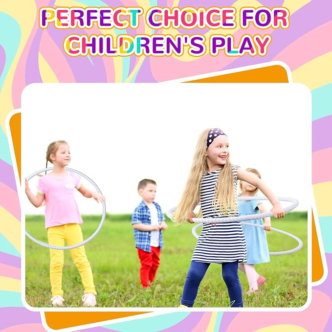 2 Pcs Toy Hoop Exercise Hoop Detachable Adjustable Plastic Toy Ring Playground Equipment for School Colored Circles Exercise Ring for Teens Dog Agility Equipment(White,23 Inch)