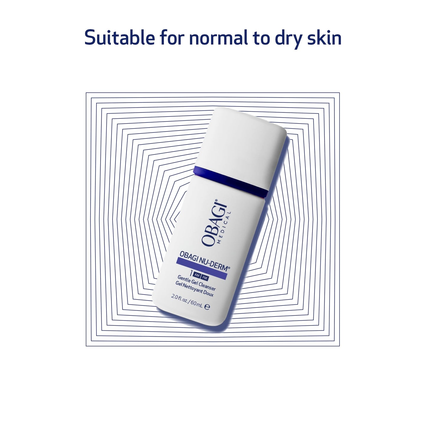 Obagi Nu-Derm Gentle Cleanser – Cleanser that Removes Daily Impurities & Makeup For Normal to Dry & Sensitive Skin – 2 oz, Travel Size