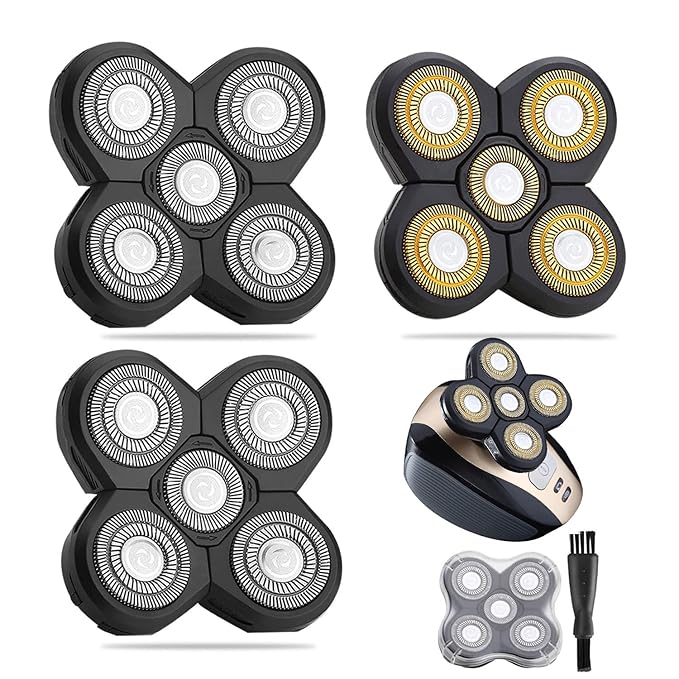 3 Pcs 5 Blades Universal Head Shaver replacement Heads for Head Shaver, Compatible mainstream shaver brands, head shaver replacement blades, Electric shaver replacement heads