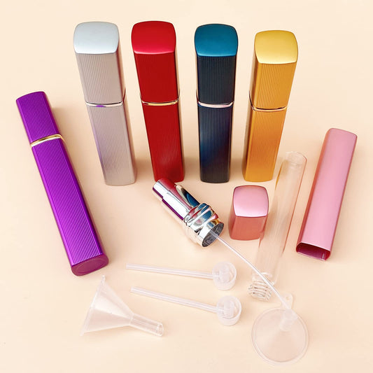 12ML Perfume Atomizer Bottle Refillable,Mini Portable Spray Bottle,Scent Pump Case,With Dispenser tool,for Out Side Work Travel Fitness (Pack of 6)