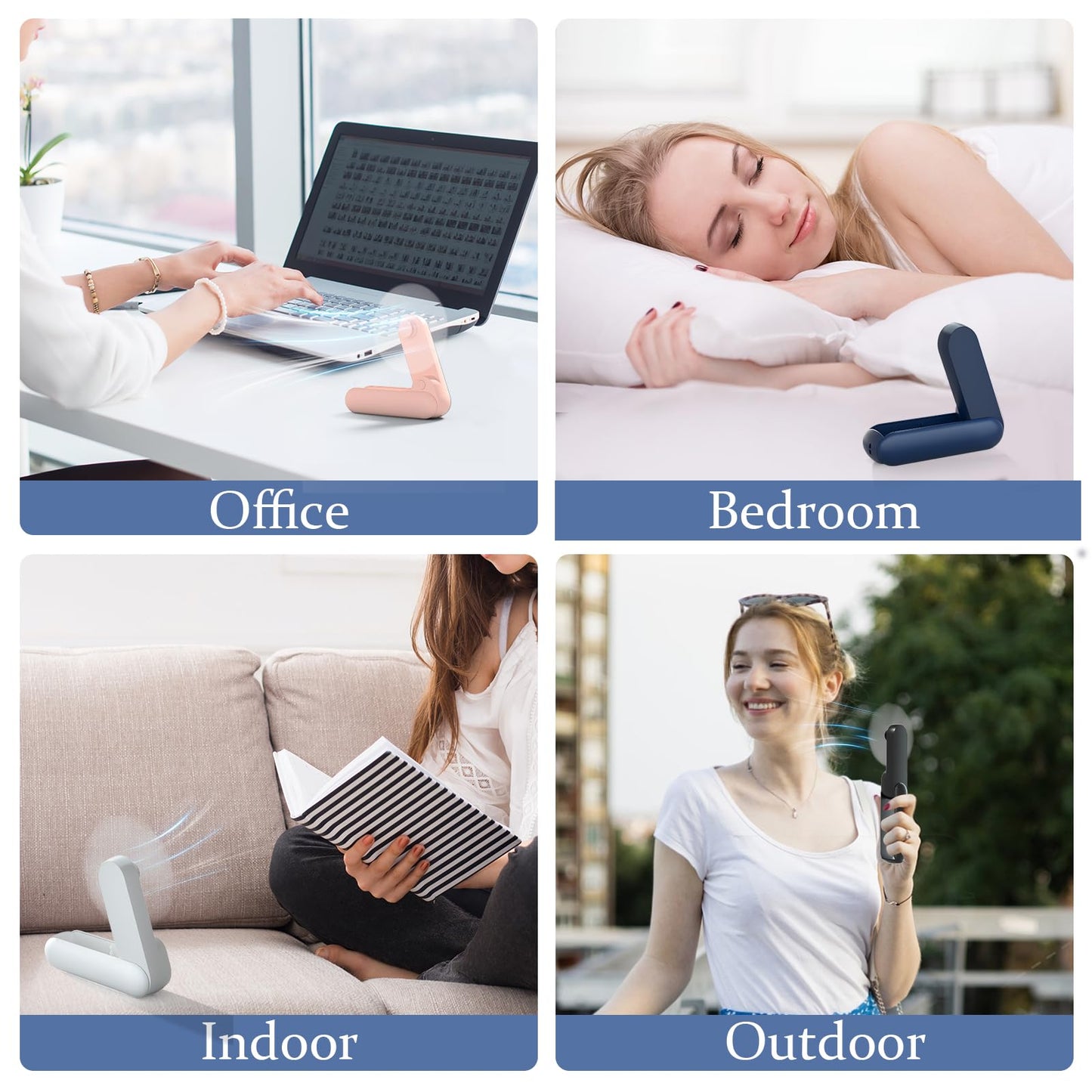 Portable Handheld Fan, 2 IN 1 Mini Hand Fan, Battery Operated [8-15 Working Hours], USB Rechargeable Personal Foldable Fan for Indoor, Small Pocket Fans Travel Essentials for Outdoor (Pink)